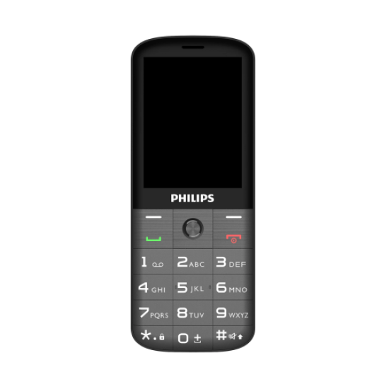 PHILIPS Xenium E227, 32Mb, Siyah, 32Mb Ram, 2,8inc Ekran, Arka Kamera, Çift Sim Desteği, FM Radyo, 1700mAh Pil, El Feneri, Türkiye KVK Garantili