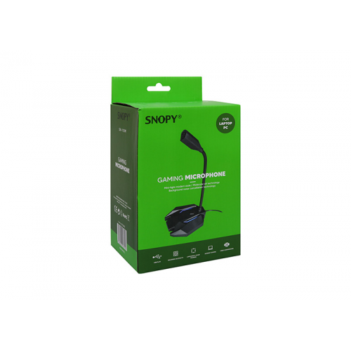 SNOPY SN-110M, Siyah, Led Işıklı, USB, GAMING, Masaüstü, Mikrofon