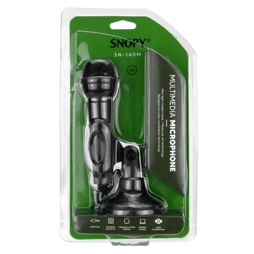 SNOPY SN-140M, Siyah, Masaüstü, Mikrofon