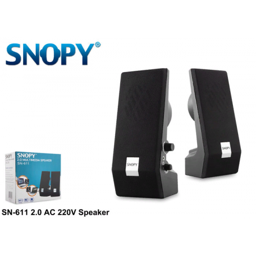 SNOPY SN-611, 6W, 1+1, Masaüstü, Speaker, AC 220V, (Siyah)
