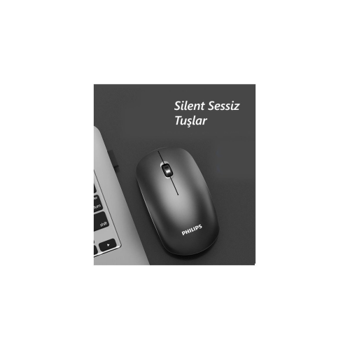 PHILIPS SPK7315B, Siyah, USB Nano 2,4Gh Kablosuz, 1200dpi, Optic, 3 Tuşlu, Sessiz Click, Mouse