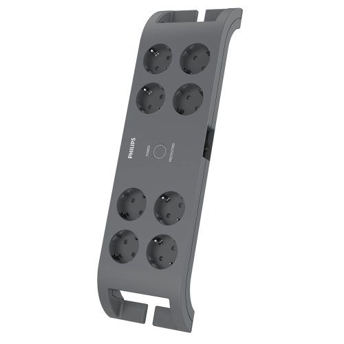 PHILIPS SPN3180A/62, 8 Soket, Akım Korumalı Priz, 900 Joules, 2Mt Kablo, (Gri)