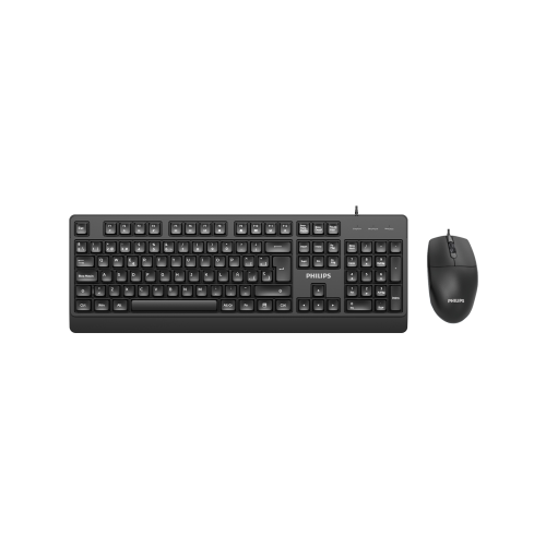 PHILIPS SPT6247B, Siyah, Türkçe Q, USB Kablolu, Multimedya Klavye Mouse Set