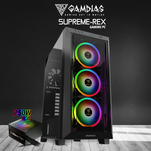 GAMDIAS SUPREME-REX, i7-12700F, 16Gb Ram DDR4, 500Gb NVMe SSD, 8Gb GDDR6 RTX3070 Ekran Kartı, 600W Kasa, Free Dos GAMING PC