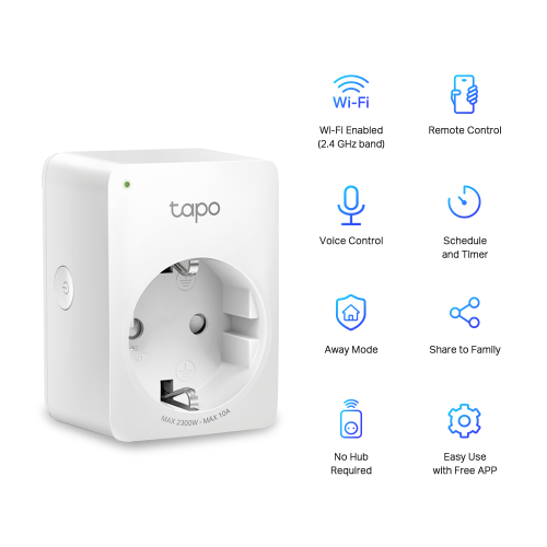 TP-LINK Tapo P100 Wi-Fi Mini Akıllı Priz (Dörtlü)