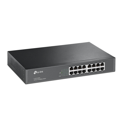 TP-LINK TL-SF1016DS, 16 Port, MegaBit, Metal Kasa, Yönetilemez, Masaüstü/Rackmount Switch