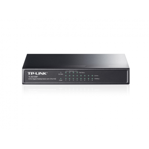 TP-LINK TL-SG1008P, 8 Port, GigaBit, 4 Port PoE, 55W, Yönetilemez, Metal Kasa, Masaüstü Switch
