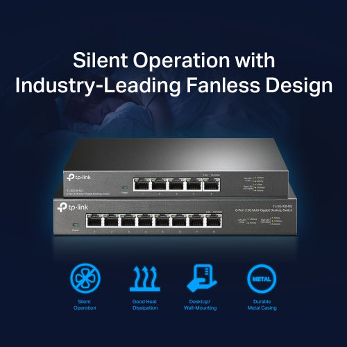 TP-LINK TL-SG105-M2, 5 Port, 2,5Gbps, Multi-GigaBit, Yönetilemez, Metal Kasa, Masaüstü Switch