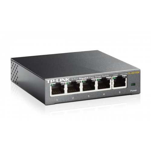 TP-LINK TL-SG105E, 5 Port, GigaBit, Easy Smart, Yönetilebilir, Metal Kasa, Masaüstü Switch