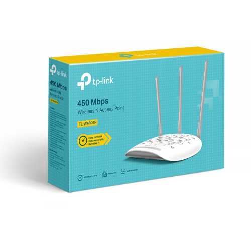 TP-LINK TL-WA901N, 1Port, 450Mbps, 2.4Ghz Wifi, Masaüstü, Pasif Poe, Access Point, Range Extender
