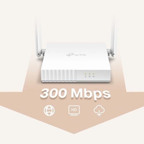 TP-LINK TL-WR820N, 3Port, 300Mbps, 2.4Ghz WiFi, Masaüstü, Megabit, Router, Access Point, Range Extender