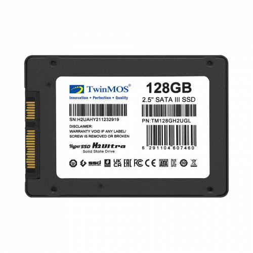 TwinMOS TM128GH2UGL, 128GB, 2.5’’ SATA3, SSD, 580-550Mb/s, 3DNAND, Grey
