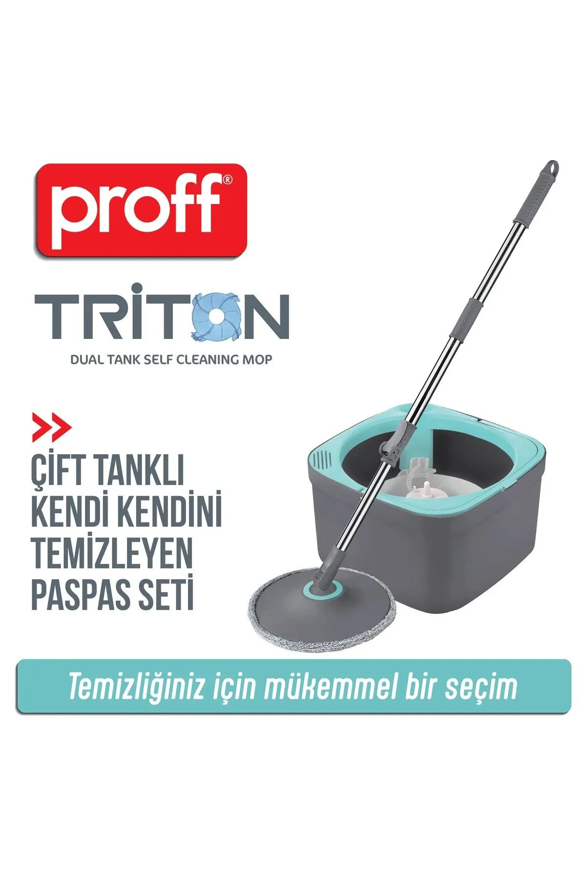 Proff Triton Çift Tanklı Kendi Kendini Temizleyen Paspas Seti