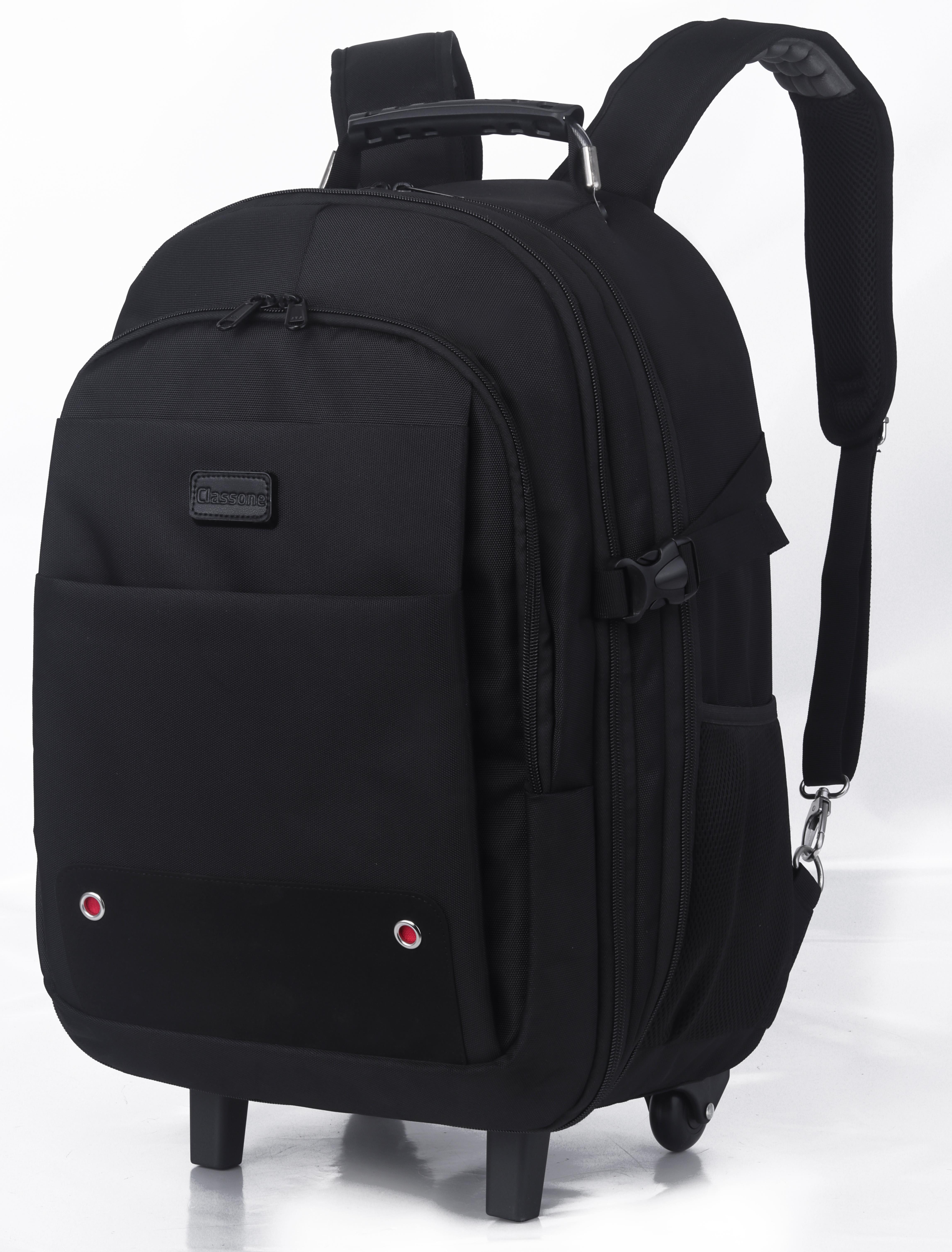 Classone VIP Travel Serisi TROL-VIP100 Tekerlekli Trolley 17,3,15,6,14 Uyumlu Sırt Laptop Çantası – Siyah