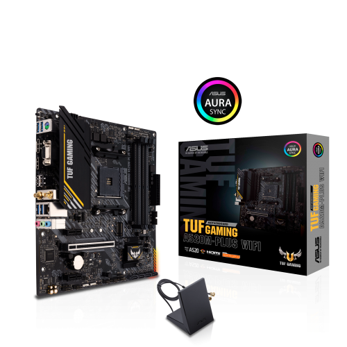 ASUS TUF GAMING A520M-PLUS WIFI, 4xDDR4, M.2, D-SUB, HDMI, DP, Wi-Fi 5, Bluetooth v5.0, AM4 Soket Anakart