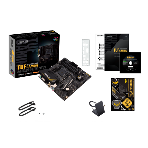ASUS TUF GAMING A520M-PLUS WIFI, 4xDDR4, M.2, D-SUB, HDMI, DP, Wi-Fi 5, Bluetooth v5.0, AM4 Soket Anakart