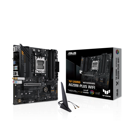 ASUS TUF GAMING A620M-PLUS WIFI, 4xDDR5, 2x M.2, HDMI, 2xDP, Wi-Fi 6, Bluetooth v5.3, AM5 Soket GAMING Anakart