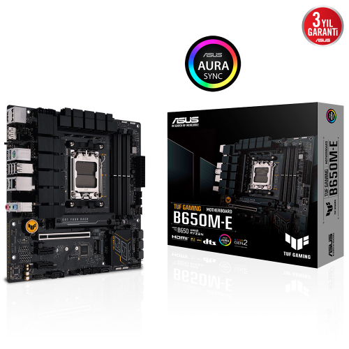 ASUS TUF GAMING B650M-E, 4xDDR5, 2x M.2, HDMI, 2xDP, Type-C, AM5 Soket GAMING Anakart