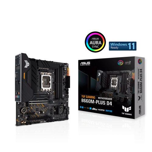 ASUS TUF GAMING B660M-PLUS D4, 4xDDR4, 2x M.2, HDMI, DP, 12.Nesil, LGA1700 Soket, Anakart
