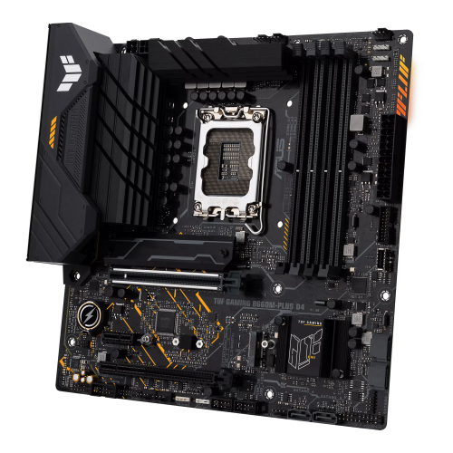 ASUS TUF GAMING B660M-PLUS D4, 4xDDR4, 2x M.2, HDMI, DP, 12.Nesil, LGA1700 Soket, Anakart