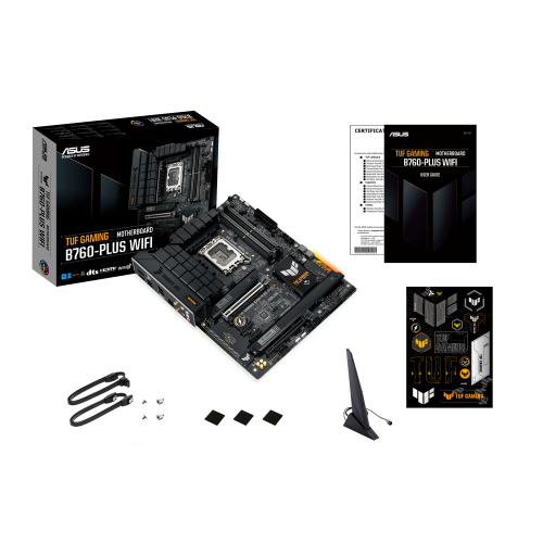 ASUS TUF GAMING B760-PLUS WIFI, 4xDDR5, 3x M.2, HDMI, DP, 2xType-C, Wi-Fi 6, Bluetooth v5.2, 12-13.Nesil, LGA1700 Soket, Gaming Anakart