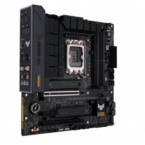 ASUS TUF GAMING B760M-PLUS WIFI D4, 4xDDR4, 3x M.2, HDMI, DP, Wi-Fi 6, Bluetooth v5.2, 12-13.Nesil, LGA1700 Soket, Anakart