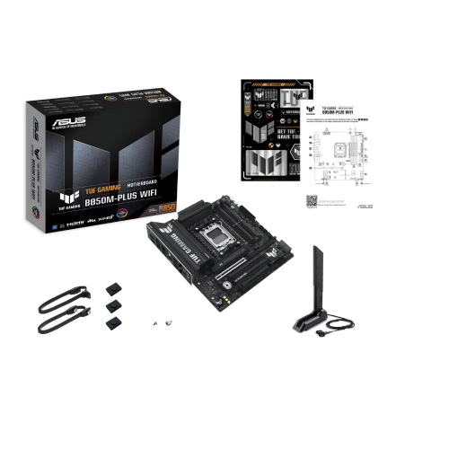 ASUS TUF GAMING B850M-PLUS WIFI, 4xDDR5, 3x M.2, HDMI, DP, Type-C, Wi-Fi 6E, Bluetooth v5.3, AM5 Soket GAMING Anakart