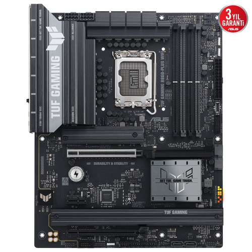 ASUS TUF GAMING B860-PLUS WIFI, 4xDDR5, 3xM.2, HDMI, DP, Wi-Fi 7, Bluetooth v5.4, Intel Core Ultra CPU(Seri 2), LGA1851 Soket, Gaming Anakart
