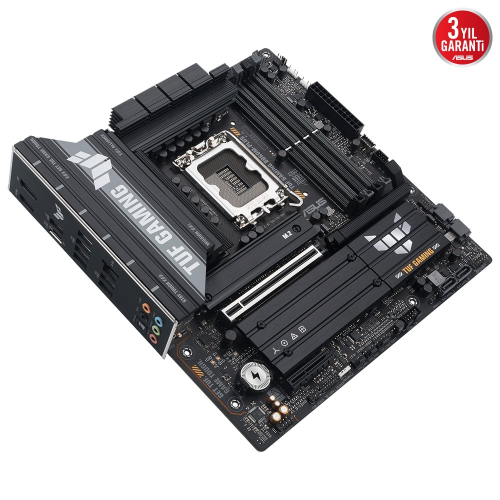 ASUS TUF GAMING B860M-PLUS, 4xDDR5, 3xM.2, HDMI, DP, Intel Core Ultra CPU(Seri 2), LGA1851 Soket, Gaming Anakart