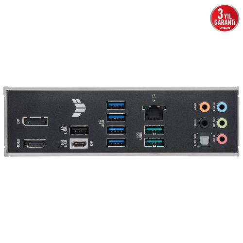 ASUS TUF GAMING B860M-PLUS, 4xDDR5, 3xM.2, HDMI, DP, Intel Core Ultra CPU(Seri 2), LGA1851 Soket, Gaming Anakart
