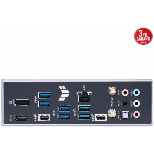 ASUS TUF GAMING Z790-PLUS WIFI, 4xDDR5, 4x M.2, HDMI, DP, 2xType-C, Wi-Fi 6E, Bluetooth 5.3, 12-13.Nesil, LGA1700 Soket, ARGB Gaming Anakart