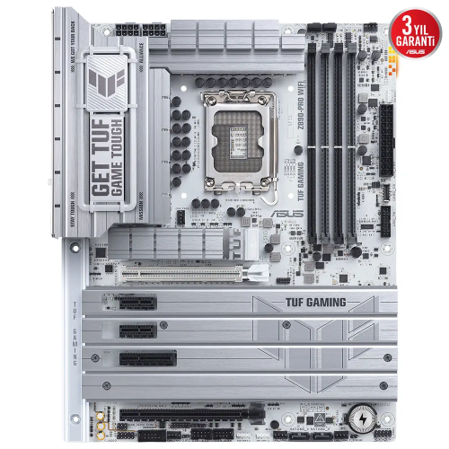 ASUS TUF GAMING Z890-PRO WIFI, 9066MHz OC, 4xDDR5, 4x M.2, HDMI, DP, 2xThunderbolt, 2xType-C, Wi-Fi 7, Bluetooth 5.4, Intel Core Ultra CPU(Seri 2), LGA1851 Soket, Gaming Anakart