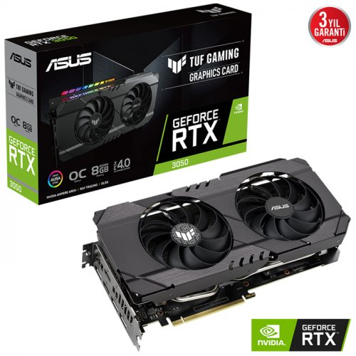 ASUS TUF-RTX3050-O8G-GAMING, 8GB, GDDR6, 128Bit, 2xHDMI, 3xDP GAMING Ekran Kartı OC Edition