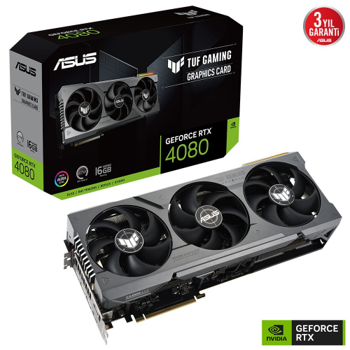 ASUS TUF-RTX4080-16G-GAMING, 16Gb, 256Bit, GDDR6X, 2xHDMI, 3xDP GAMING Ekran Kartı