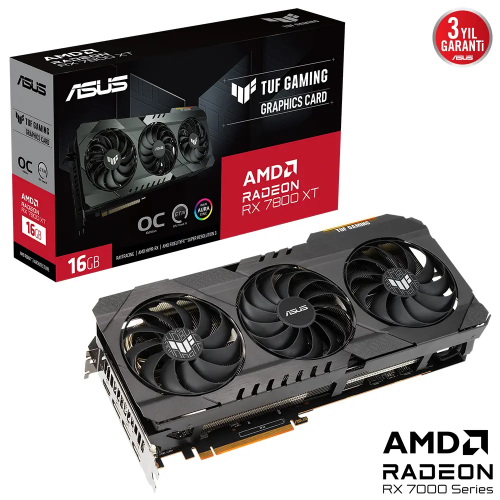 ASUS TUF-RX7800XT-O16G-OG-GAMING, 16Gb, 256Bit, GDDR6, 1xHDMI, 3xDP, GAMING Ekran Kartı