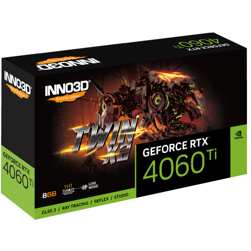 INNO3D N406T2-08D6-171153N, TWIN X2, RTX4060TI, 8Gb, 128Bit, GDDR6, 1xHDMI, 3xDP GAMING Ekran Kartı