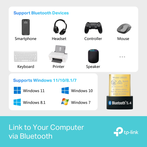 TP-LINK UB500 Bluetooth 5.4 Nano USB Adaptör