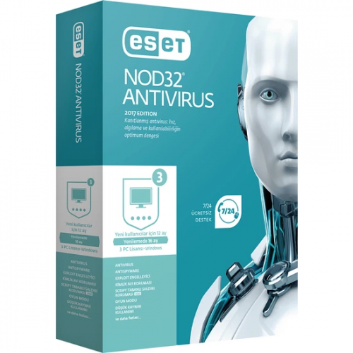 ESET NOD32 ANTIVIRUS 1 Kullanıcı , 1 YIL