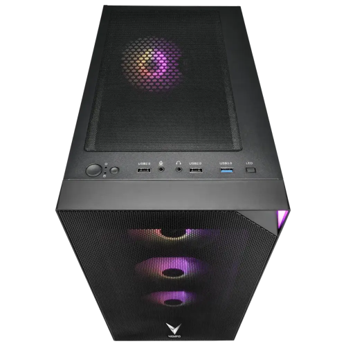 VENTO VG3400S, 650W, 80Plus, Siyah, Temperli Cam, RGB, ATX, Tower, GAMING KASA