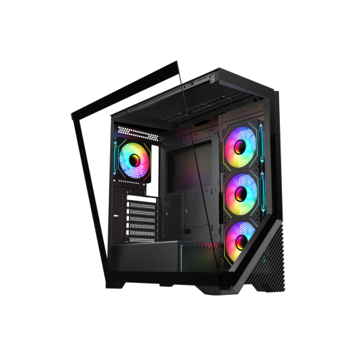 VENTO VG4202FL, 850W, 80 Plus, Siyah, Temperli Cam, RGB, ATX, Akvaryum Tipi, GAMING KASA