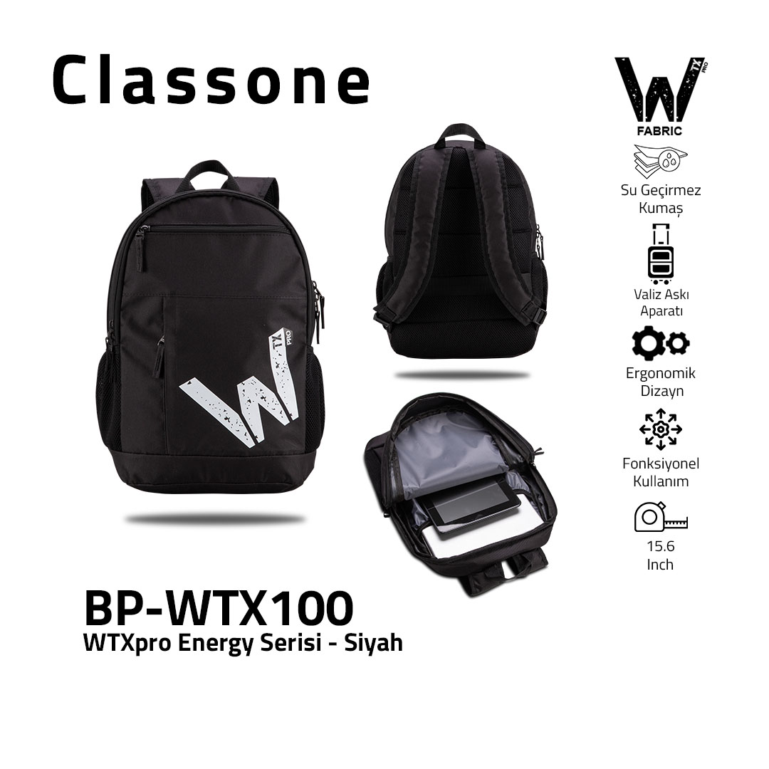Classone WTXpro Serisi BP-WTX100 15.6 inch Uyumlu Macbook, Laptop , Notebook Sırt Çantası- Siyah - Sarı - Fuşya - Pembe