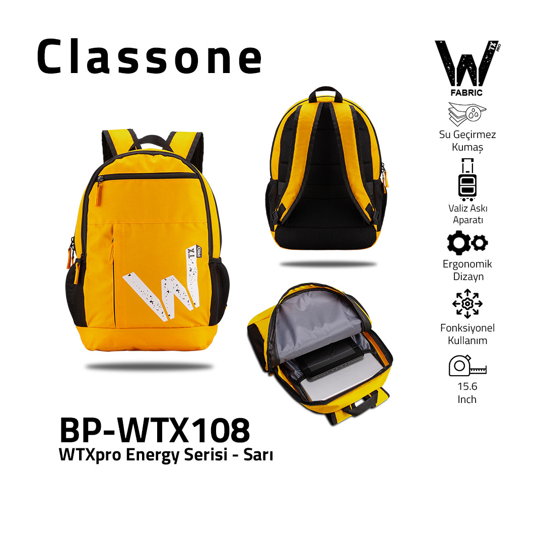 Classone%20WTXpro%20Serisi%20BP-WTX108%2015.6%20inch%20Uyumlu%20Macbook,%20Laptop%20,%20Notebook%20Sırt%20Çantası-%20Sarı