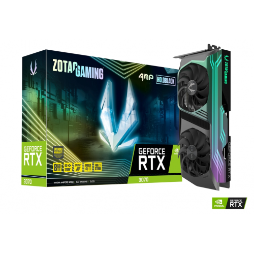 ZOTAC AMP HOLOBLACK ZT-A30700F-10PLHR RTX3070 8GB GDDR6, 256BIT, 2xFAN, 3xDP, 1xHDMI, GAMING Ekran Kartı