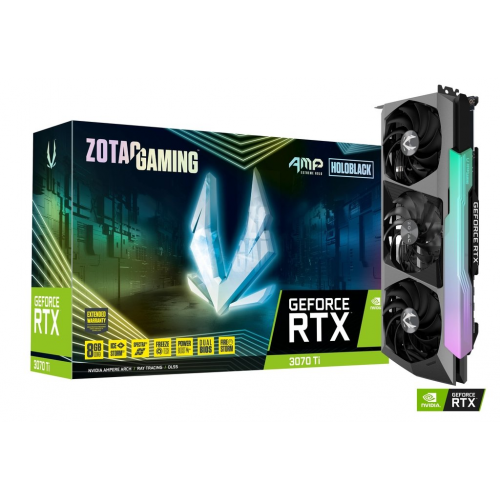 ZOTAC AMP EXTREME HOLOBLACK, ZT-A30710B-10P RTX3070Ti, 8GB GDDR6, 256BIT, 3xFAN, 3xDP, 1xHDMI, GAMING Ekran Kartı